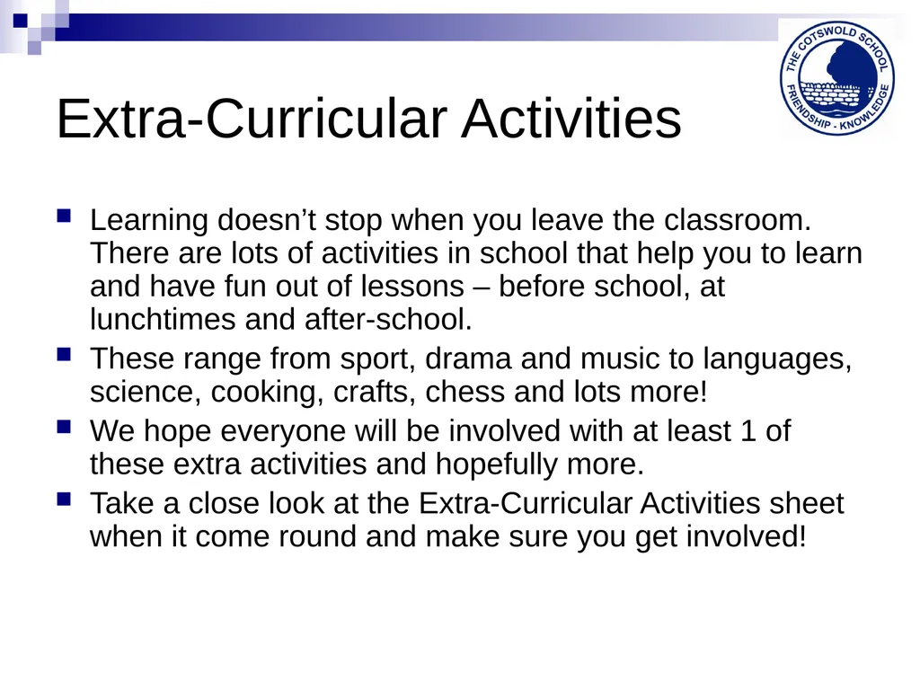 The Cotswold School 2014-15 Welcome back ! Our - slide 16 of 17