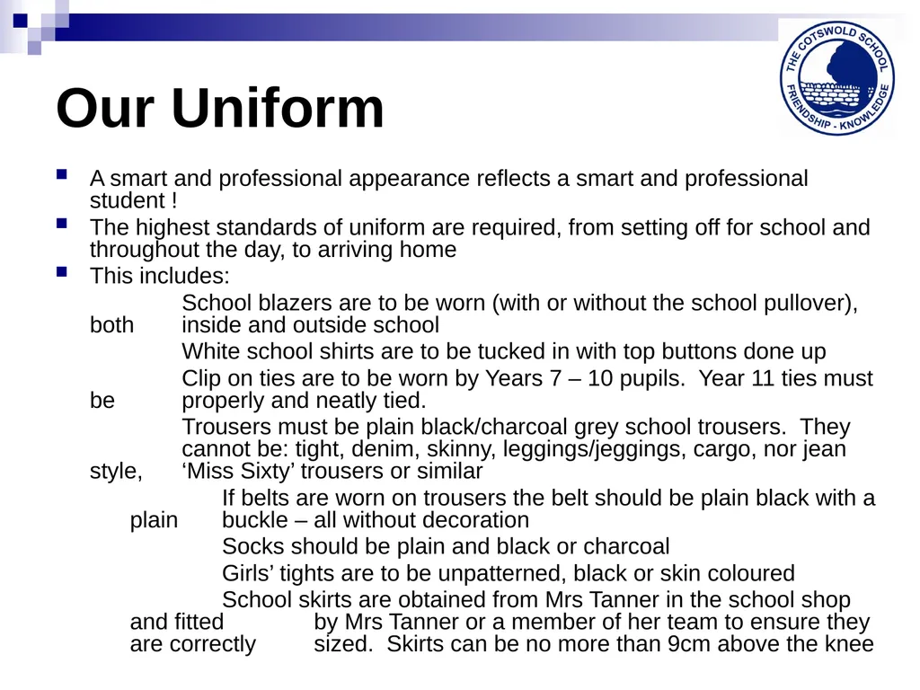 The Cotswold School 2014-15 Welcome back ! Our - slide 6 of 17