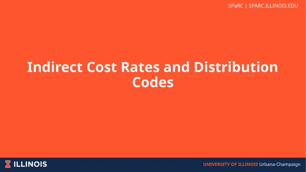 Indirect Cost Rates and Distribution Codes FZMRFND - slide 1 of 6