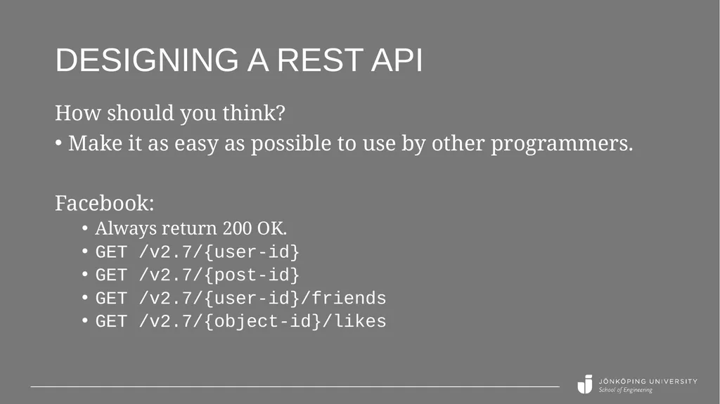 REST API basics Peter Larsson-Green Jönköping - slide 20 of 21