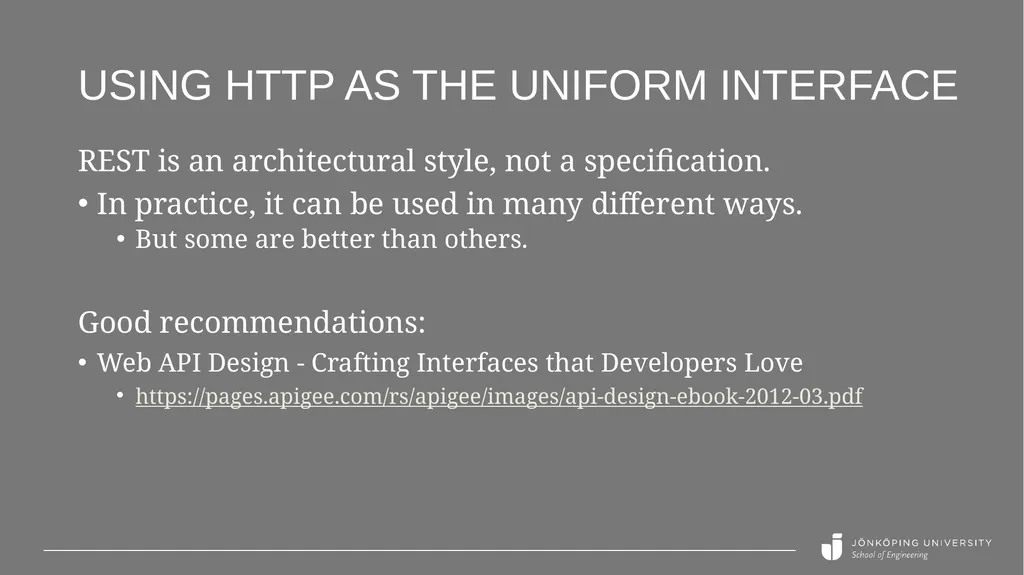 REST API basics Peter Larsson-Green Jönköping - slide 12 of 21