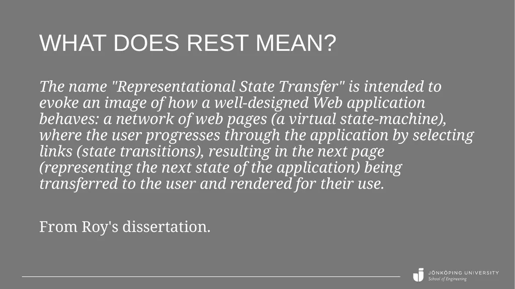 REST API basics Peter Larsson-Green Jönköping - slide 9 of 21