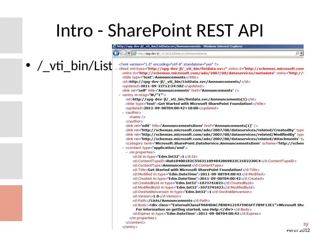 Custom REST services and jQuery AJAX Building your - slide 5 of 20