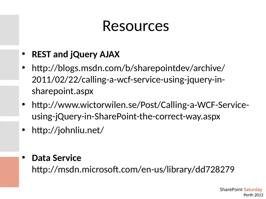 Custom REST services and jQuery AJAX Building your - slide 18 of 20