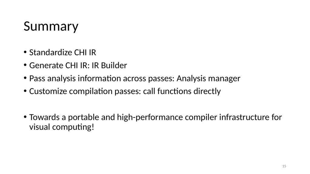 Chi Hierarchical Instructions: Reusable Compiler - slide 15 of 15