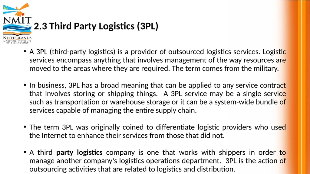 DSM 2315 Shipping and Transport Logistics - slide 10 of 25