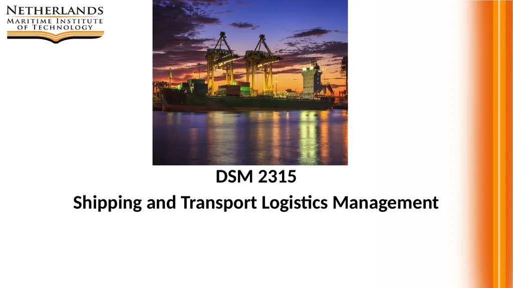 DSM 2315 Shipping and Transport Logistics - slide 1 of 25