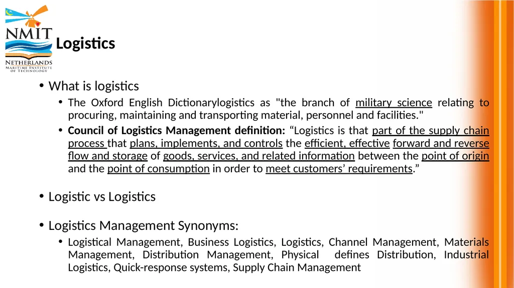 DSM 2315 Shipping and Transport Logistics - slide 2 of 25
