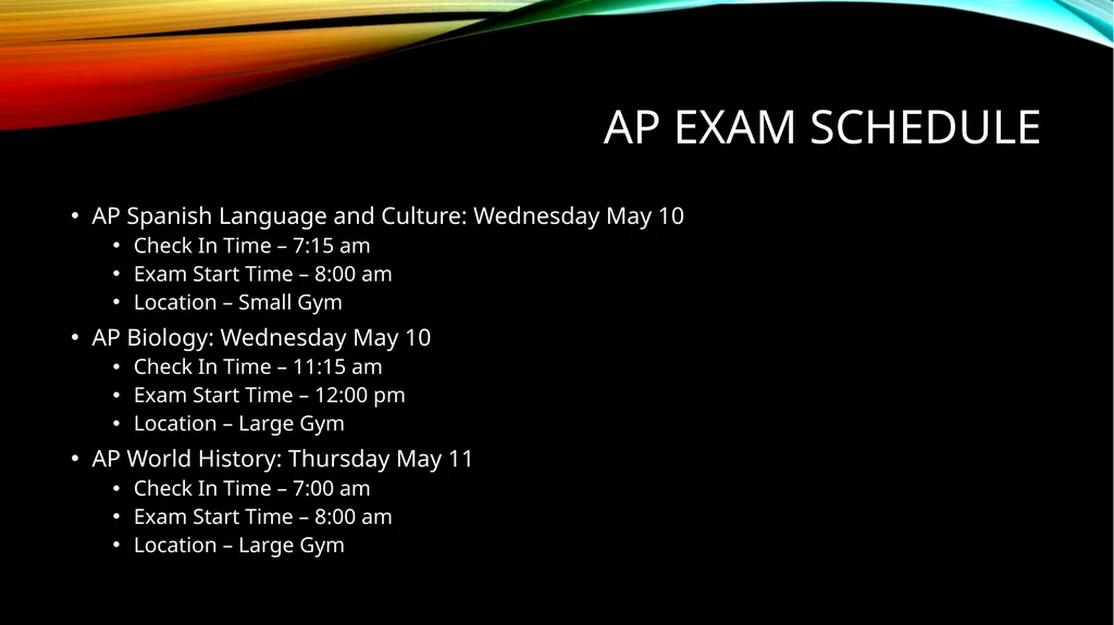 The 2023 Ap Exams: Schedule, Locations, and - slide 10 of 12