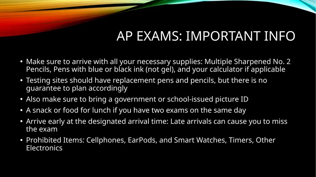 The 2023 Ap Exams: Schedule, Locations, and - slide 12 of 12