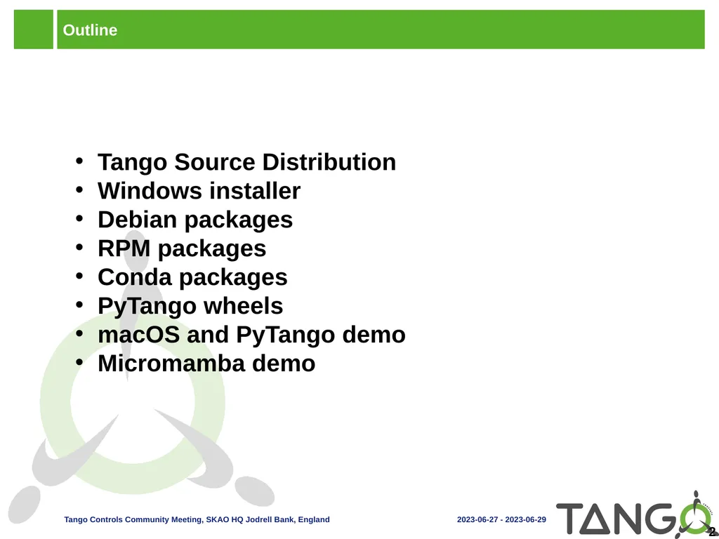 Tango Distribution Outline Tango Source - slide 2 of 18
