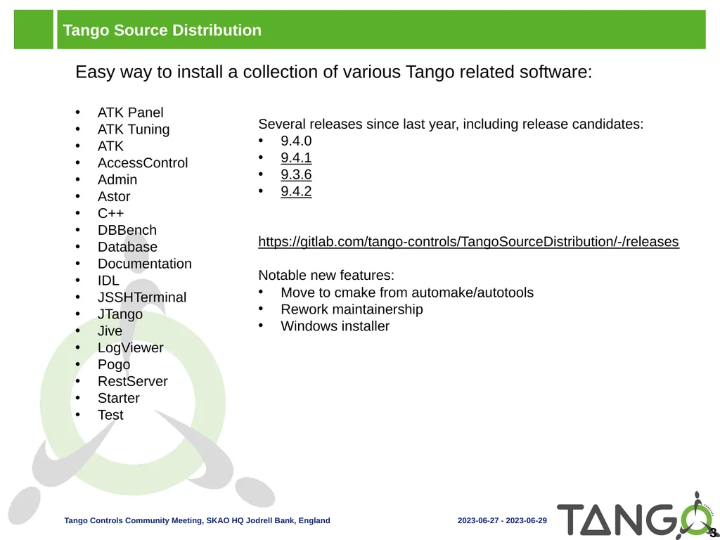 Tango Distribution Outline Tango Source - slide 3 of 18