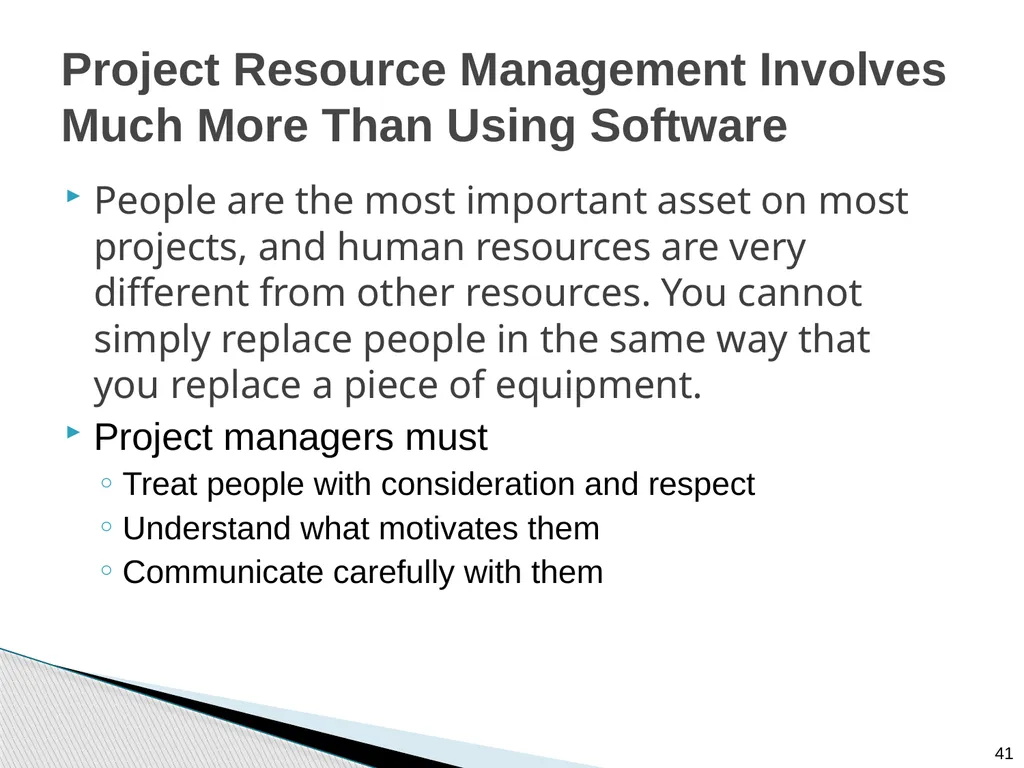 Chapter 9: Project Resource Management Note: See - slide 41 of 41