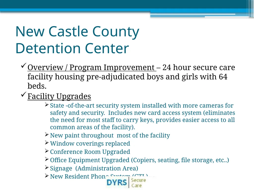 DYRS Systems Improvements Matching Risk and Needs - slide 27 of 44
