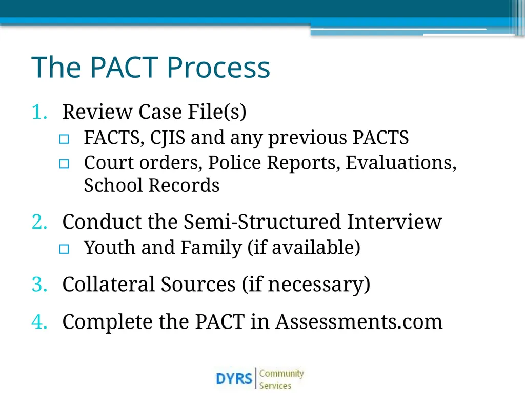 DYRS Systems Improvements Matching Risk and Needs - slide 16 of 44