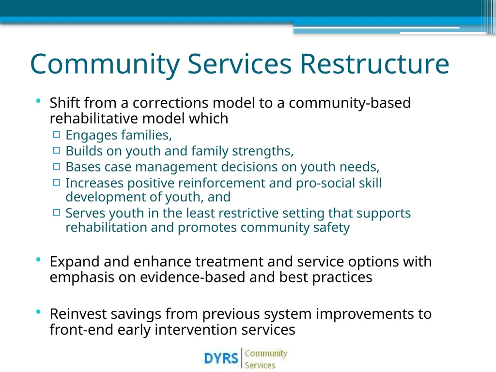 DYRS Systems Improvements Matching Risk and Needs - slide 3 of 44