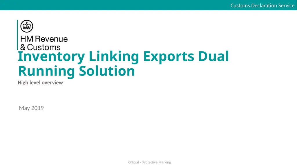 Inventory Linking Exports Dual Running Solution - slide 1 of 30