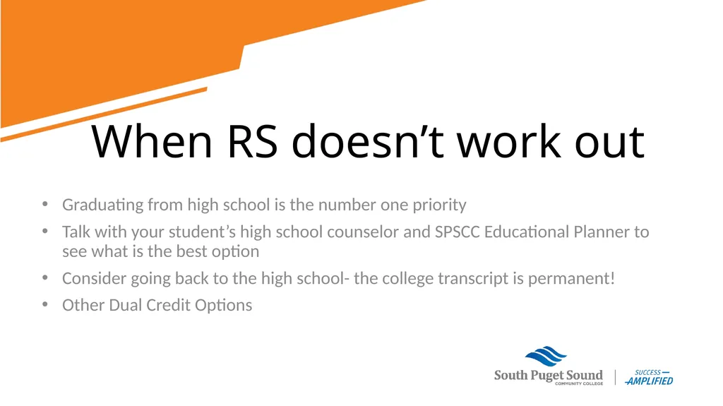 Running Start Parent Information Session Who is - slide 16 of 22