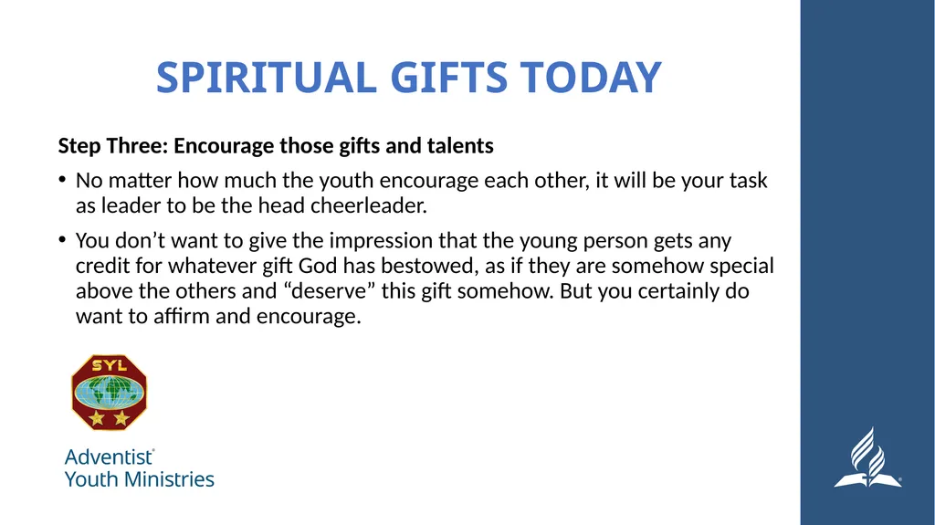 Seminar 8 – Serving Spiritual Giftedness and - slide 13 of 19