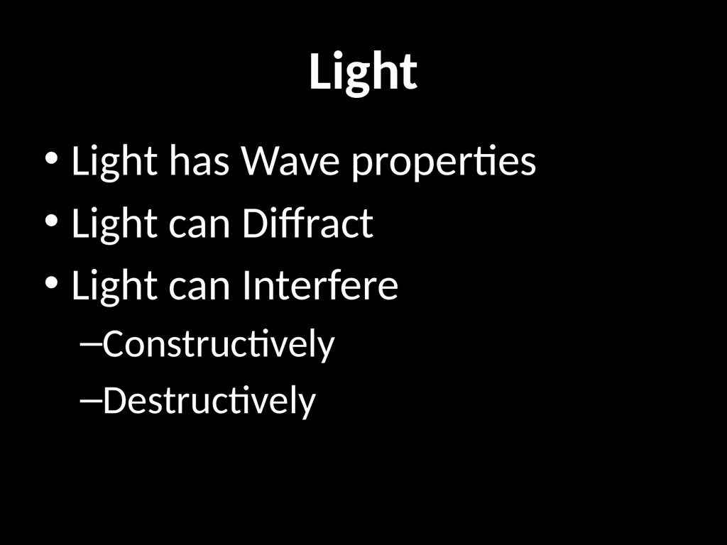 Diffraction and Interference Physics 2212 Light - slide 2 of 19