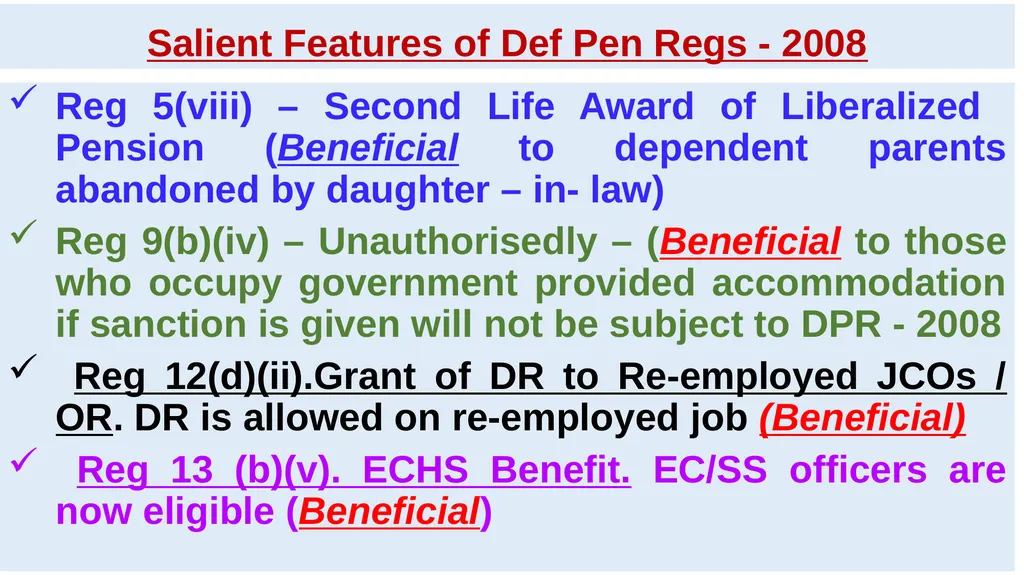 DEFENCE PENSION REGULATIONS(DPR) - 2021 PROPOSED - slide 7 of 50