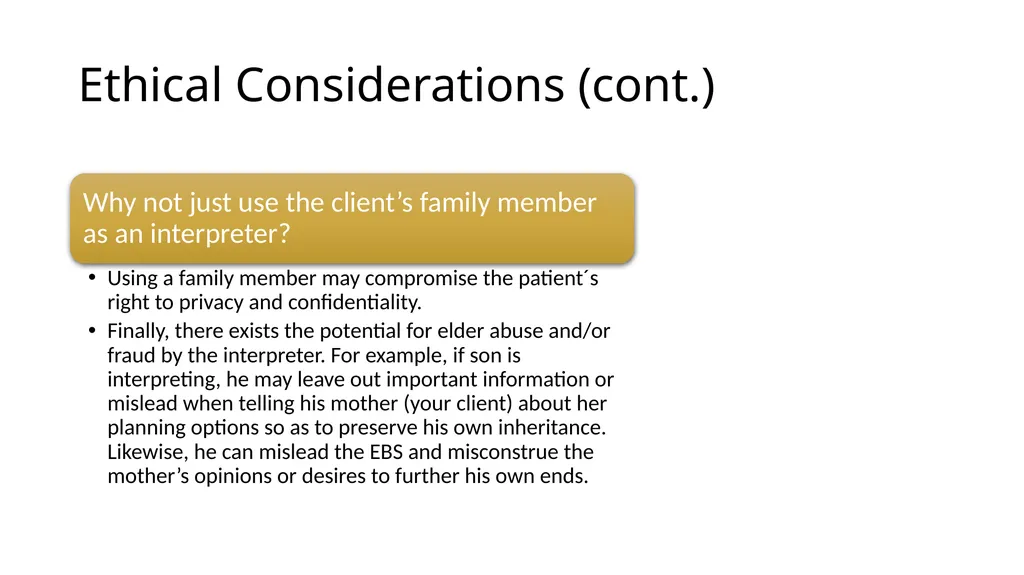 Working with Clients Who Need Interpreters - slide 11 of 20