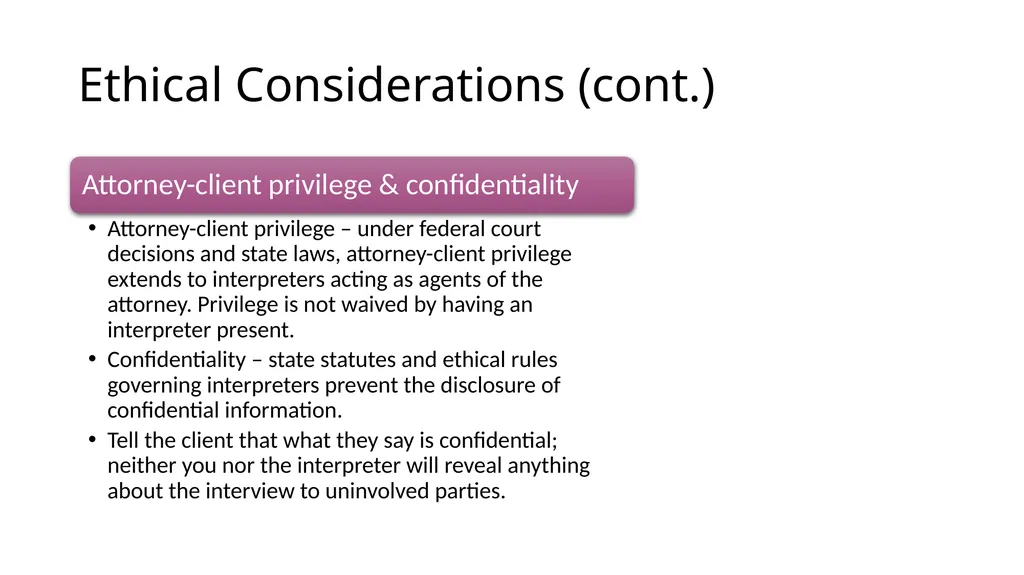 Working with Clients Who Need Interpreters - slide 13 of 20