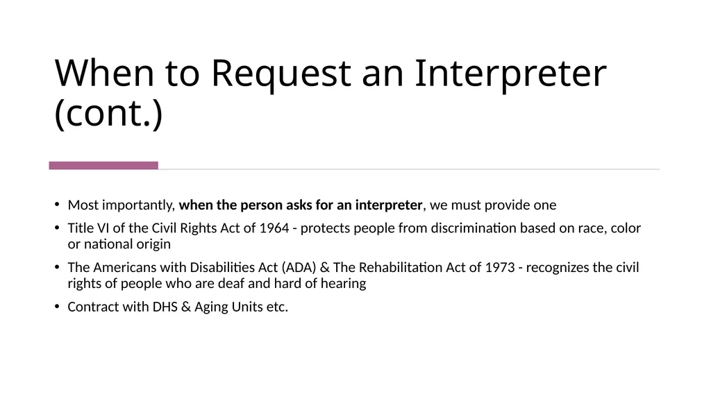 Working with Clients Who Need Interpreters - slide 6 of 20