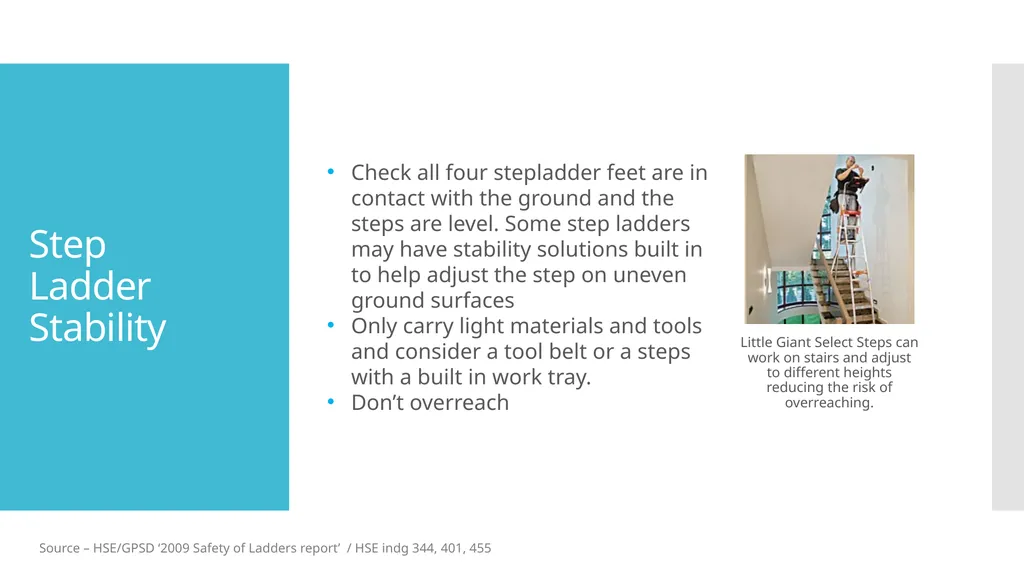 Working at Height from Ladders & Steps A Toolbox - slide 9 of 13