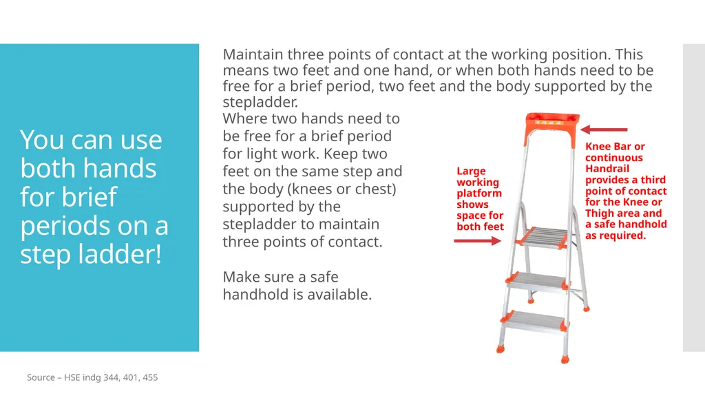 Working at Height from Ladders & Steps A Toolbox - slide 11 of 13
