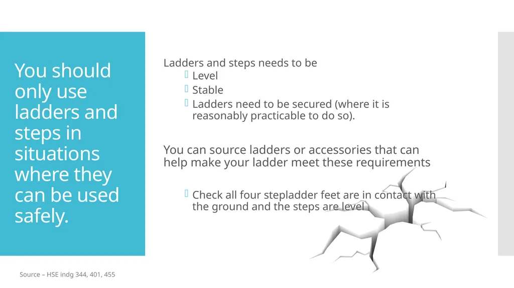 Working at Height from Ladders & Steps A Toolbox - slide 6 of 13