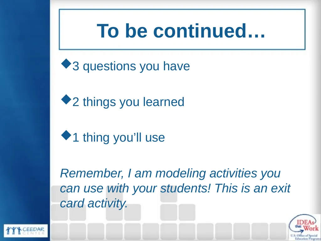 Collaboration for Effective Educator Development, - slide 27 of 63