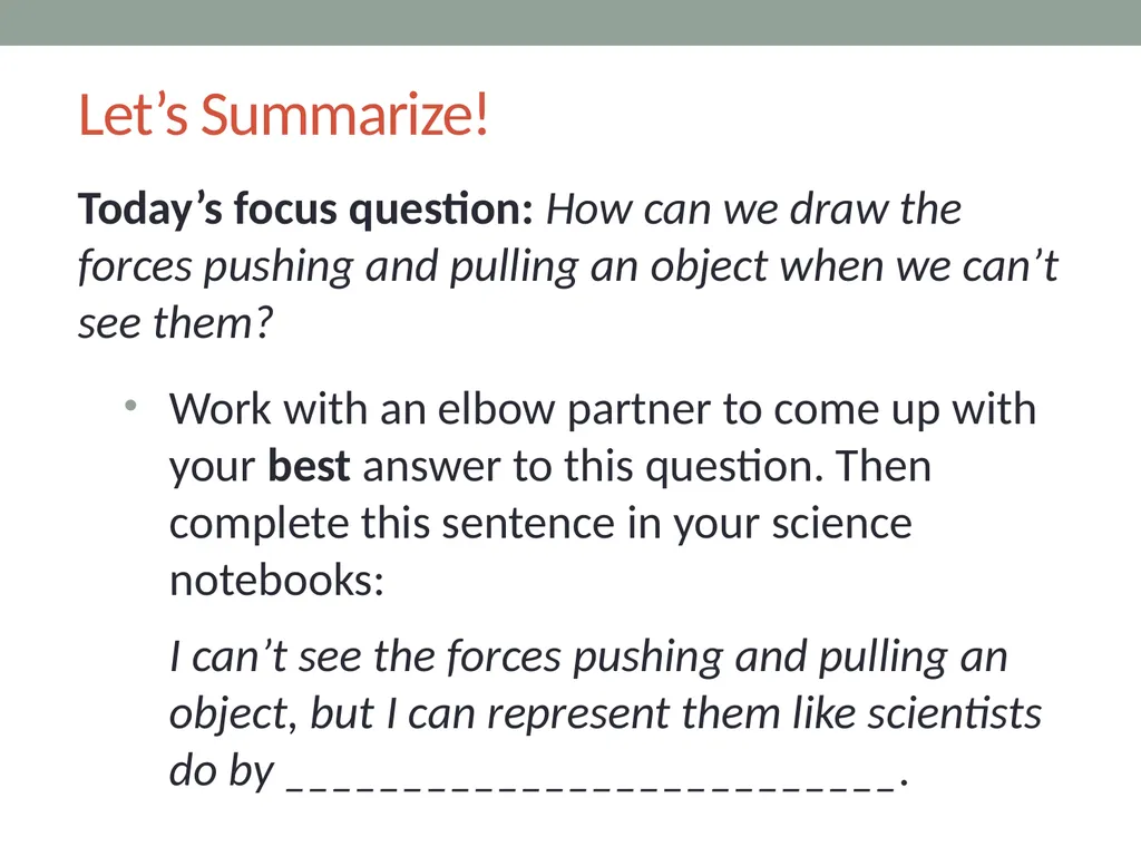 Forces Lesson 2B How Can We Draw the Forces - slide 13 of 14