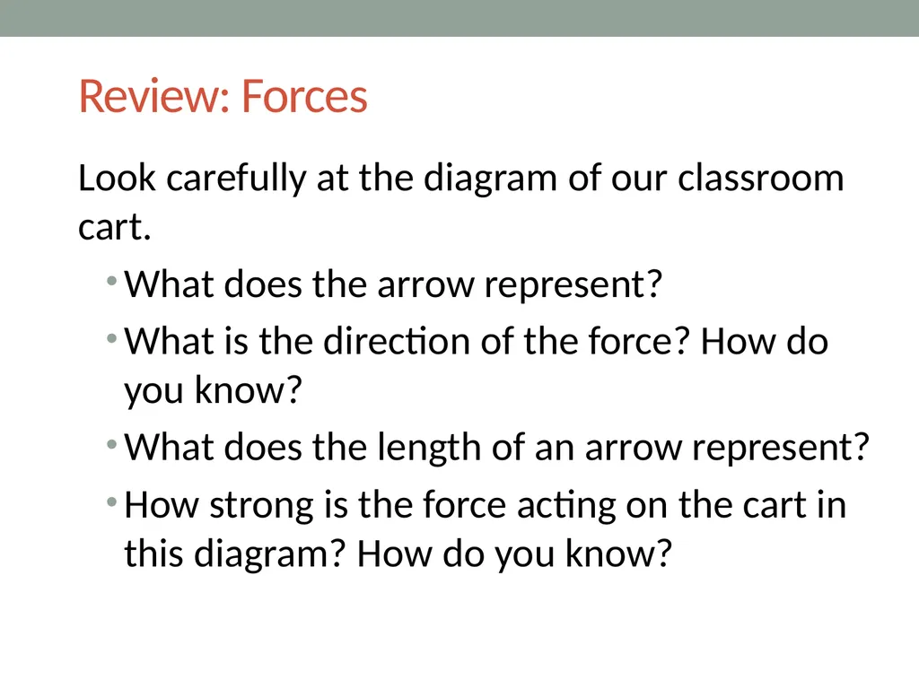 Forces Lesson 2B How Can We Draw the Forces - slide 2 of 14