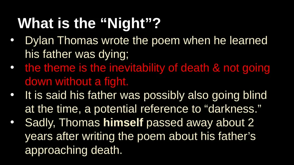 Do not go gentle into that good night Dylan Thomas - slide 6 of 14