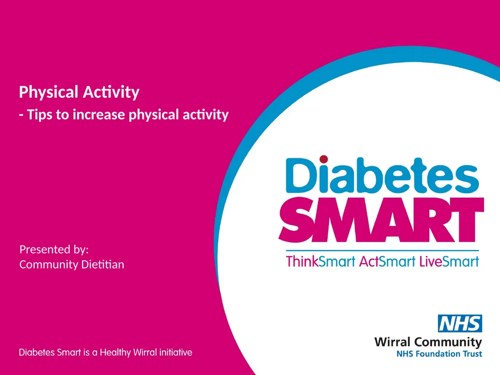 Physical Activity - Tips to increase physical - slide 1 of 2