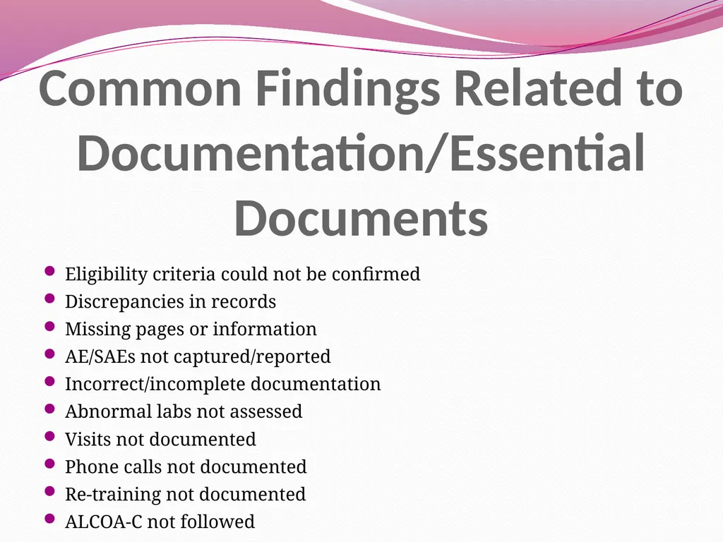 Essential Documents and Documentation: Best - slide 9 of 33
