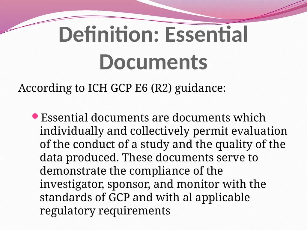 Essential Documents and Documentation: Best - slide 5 of 33