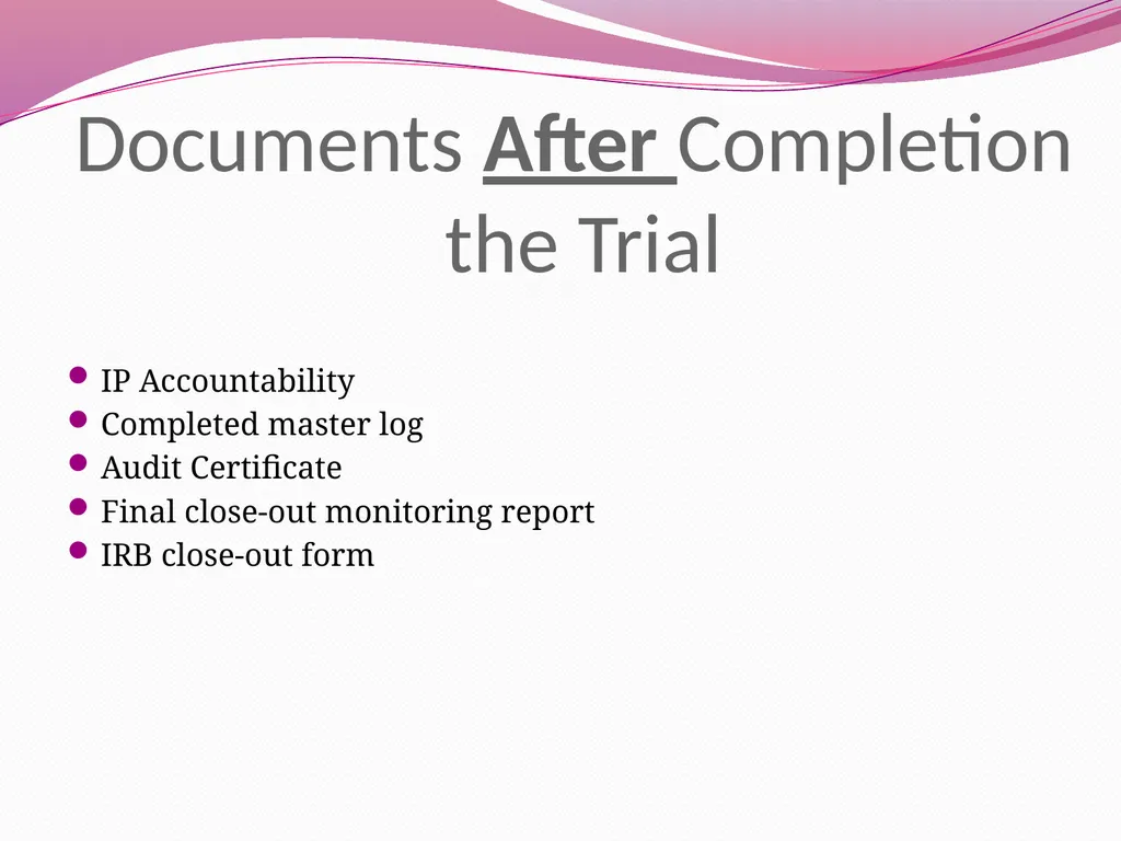 Essential Documents and Documentation: Best - slide 30 of 33