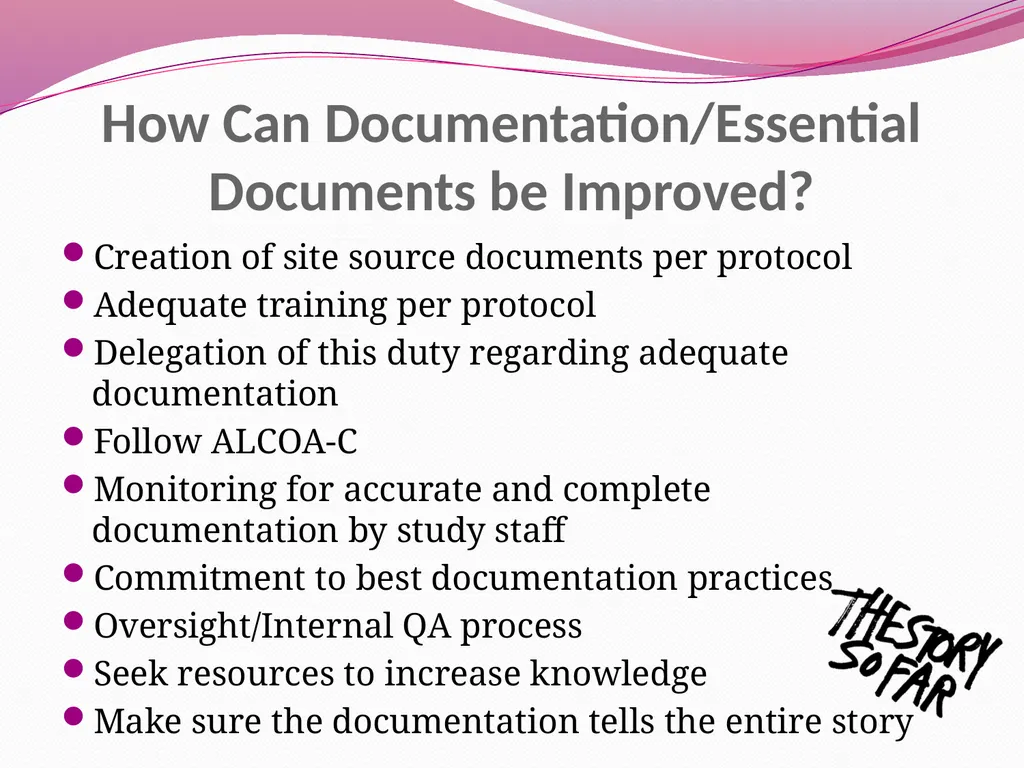 Essential Documents and Documentation: Best - slide 33 of 33