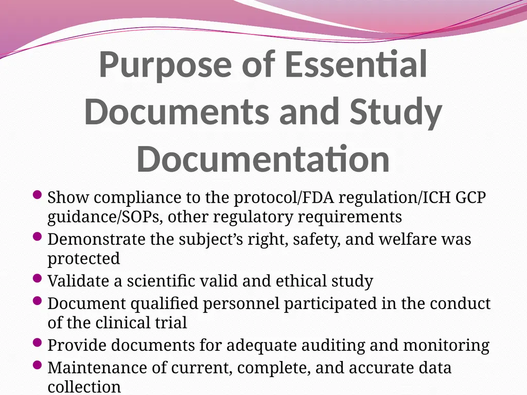Essential Documents and Documentation: Best - slide 7 of 33