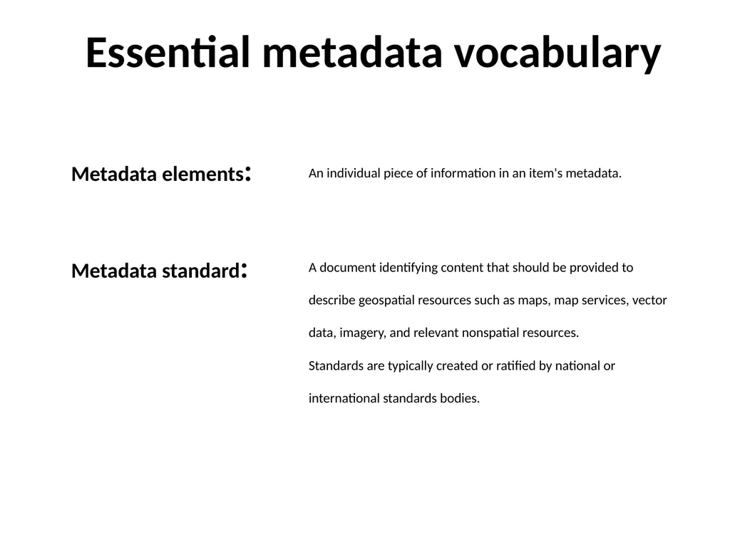 Geospatial Metadata, Standards and Infrastructure - slide 9 of 41