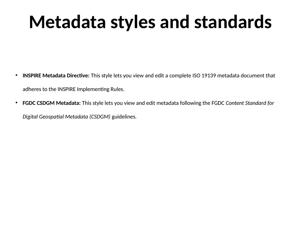 Geospatial Metadata, Standards and Infrastructure - slide 15 of 41