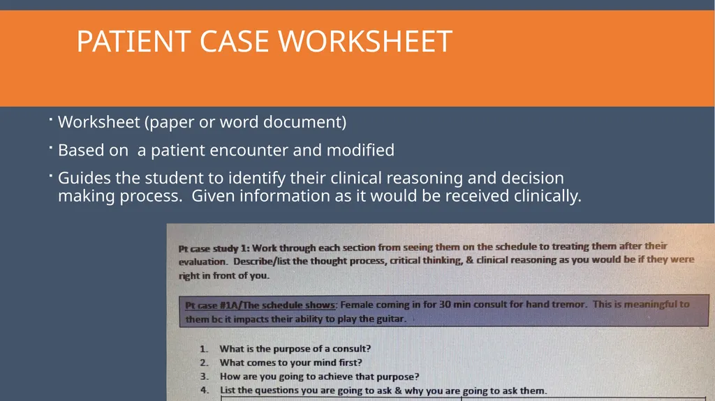 Patient Case Worksheet Jaclyn Carson, PT, DPT - slide 2 of 9