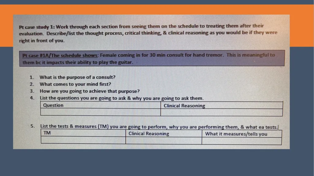 Patient Case Worksheet Jaclyn Carson, PT, DPT - slide 7 of 9