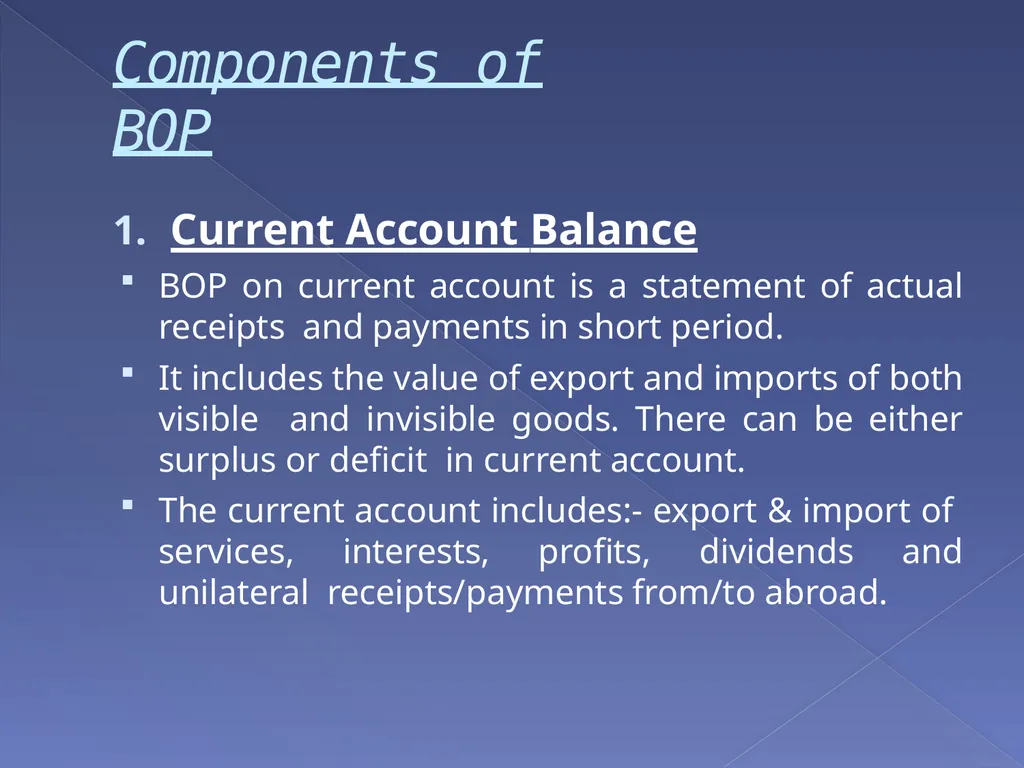 Presentation on Balance Of Payment (BOP) - slide 5 of 17