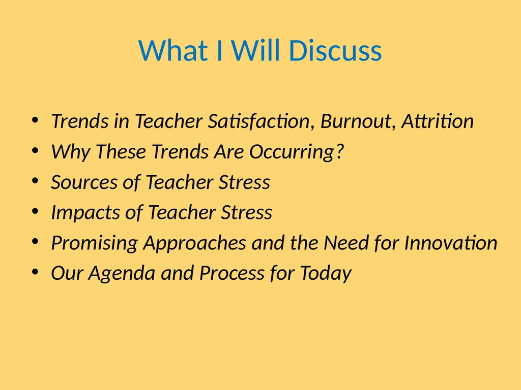 Teacher Well-Being: Current Knowledge, Future - slide 2 of 27