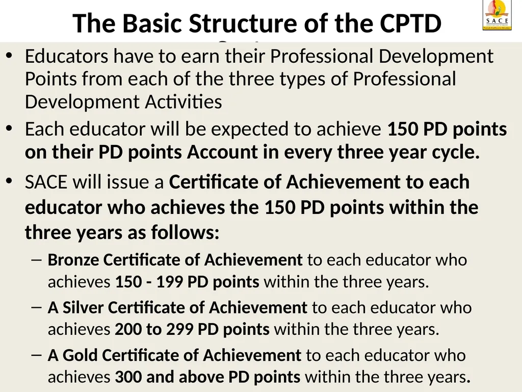 Continuing Professional Teacher Development (CPTD) - slide 16 of 56