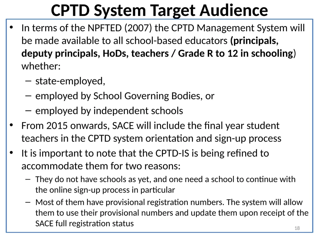 Continuing Professional Teacher Development (CPTD) - slide 18 of 56