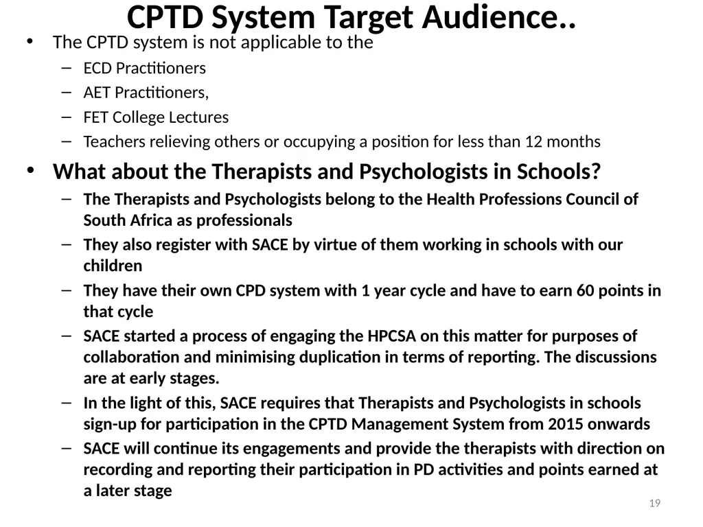 Continuing Professional Teacher Development (CPTD) - slide 19 of 56